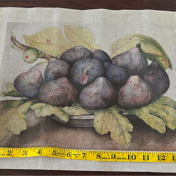 Large Plate of Figs Needlepoint Canvas ( NWOT) - Picture 5 of 13